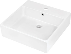 Deante Temisto Umywalka ceramiczna nablatowa/ścienna z miejscem na baterię - 50x50 cm CDT_6U5S