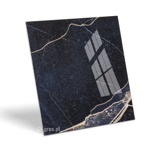 Płytki imitujące czarny marmur do łazienki błyszczące Płytki Italian Armani Blue 60x60 połysk Prime Ceramics