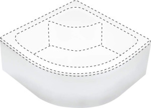 Deante Deep Osłona brodzika półokrągła 90x90 cm KTD_041O