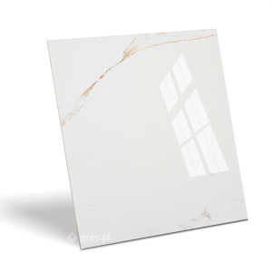 Płytki biały marmur łazienkowe MEDINA GOLD 60X60 RECT (1,44) połysk Prime Ceramics