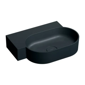 Omnires OVO M+ umywalka nablatowa/wisząca - lewa, 55 x 38 cm, black lava mat OVO555UWLBLV