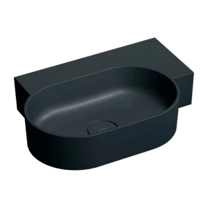 Omnires OVO M+ umywalka nablatowa/wisząca - prawa, 55 x 38 cm, black lava mat OVO555UWPBLV