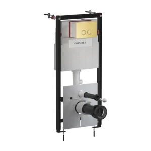 Omnires SET: STRONGFRAME stelaż podt. z ECO spłuk. + STEEL-R45 stal. przy. spł., mosiądz szczotkowany STFWCECO1R45-RBSB
