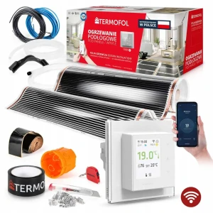 Termofol ZESTAW FOLIA GRZEWCZA PODCZERWIEN MOC 220W 100cm pow. 14m² H7 WHITE + WiFi