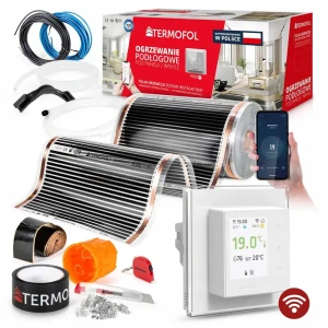 Termofol ZESTAW FOLIA GRZEWCZA PODCZERWIEN MOC 60W 50cm pow. 30m² H7 WHITE + WiFi