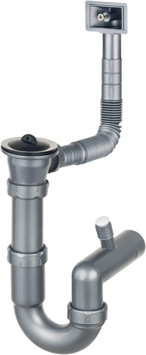Deante  Syfon do zlewozmywaka stalowego 1-komorowego - odpływ 2" ZXY_9921