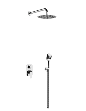 Excellent Clever 2.0 zestaw prysznicowo-wannowy podtynkowy z deszczownicą 25 cm, 2 funkcyjny, chrom AREX.SET.4145CR