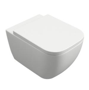 Excellent Ness miska WC 50 cm wisząca bezrantowa z deską wolnoopadającą, biały połysk CENL.3509.500.WH