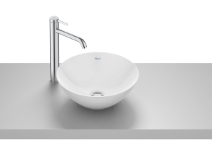ROCA BOL Umywalka nablatowa okrągła 35 cm Fineceramic® BIAŁY POŁYSK CR-A32787L000