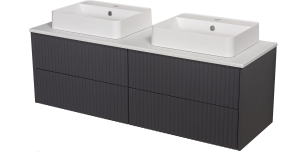 WYPRZEDAŻ - Gante MIRAGE SZAFKA WISZĄCA 4 SZUFLADY 140CM GRAFIT MIR-G-U140/48/4