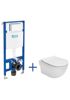 ROCA ZESTAW DUPLO ONE + MERIDIAN RIMLESS COMPACTO Z DESKĄ SLIM A890070020,A34H242000 CR-A893104530