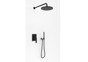 Kohlman Experience Black zestaw prysznicowy podtynkowy z deszczownicą 25 cm czarny mat QW210EBR25