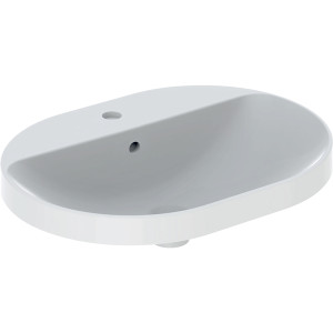 GEBERIT Geberit Variform Umywalka wpuszczana w blat, eliptyczna, B60cm, H17.8cm, T45cm, z przelewem, z otwor KOŁO 500.732.01.6 GEB-500.732.01.2