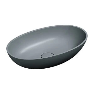 Omnires SHELL M+ umywalka nablatowa, 60 x 35 cm, ash grey mat SHELLUNAG