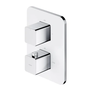 Omnires PARMA termostatyczna bateria prysznicowo-wannowa podtynkowa, chrom/biały połysk PM7436CRB