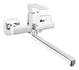 FERRO ZICCO bateria umywalkowa ścienna z przyłączem natrysku, wylewka 22 cm FE-BZI3A