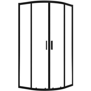 Laveo Kabina prysznicowa 80x80 cm półokrągła czarny mat/szkło przezroczyste Bresso JKD_786Z