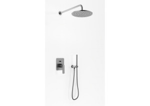 Kohlman Experience zestaw prysznicowy podtynkowy z deszczownicą grafit szczotkowany QW210EGR25