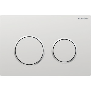 GEBERIT Przycisk uruchamiający Geberit Omega20, przedni/górny, chrom mat, easy-to-clean okrągły GEB-115.085.JQ.1