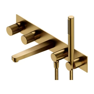 Omnires CONTOUR bateria wannowa 5-otworowa podtynkowa, złoty szczotkowany CT8037-1GLB