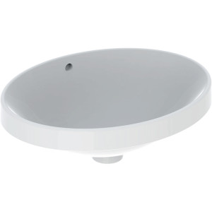 GEBERIT Geberit Variform Umywalka wpuszczana w blat, owalna, B50cm, H17.8cm, T40cm, z przelewem, bez otworu GEB-500.709.01.2