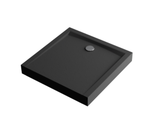 Excellent Forma Compact X brodzik kwadratowy 100x100 cm struktura, wysoki, czarny mat BREX.1402.100.100.BLC
