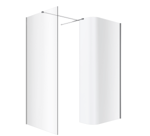 Excellent Vidoq walk-in kabina prysznicowa gięta, ścianka prosta 90cm, ścianka gięta 83cm, powłoka Clean Control, chrom KAEX.1507.K.0900.0830.CR