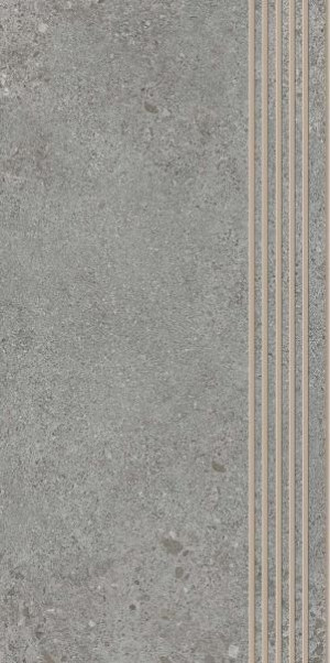 Paradyż Authority Grey Stopnica Prosta Nacinana Mat. 29,8x59,8 G1