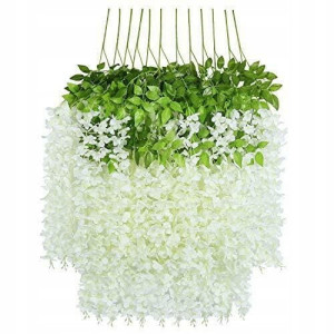 Sztuczna glicynia wisteria w kaskadzie - idealna dekoracja dla Twojego ogrodu 110 cm 12 szt.