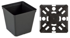 Doniczka plastikowa kwadratowa 1,5L - 13x13xH13cm