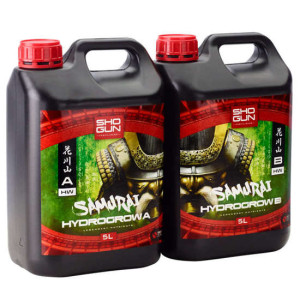 Nawóz Shogun Fertilisers Samurai Hydro Grow 2x5L Hard Wate/woda twarda r (A&B) - odżywka bazowa na wzrost do hydroponiki