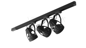 Zestaw oświetleniowy VERTICANA® 3x żarówka + holder + szyn 1ma | CZARNY | soczewka 15°/25°/45°/80°