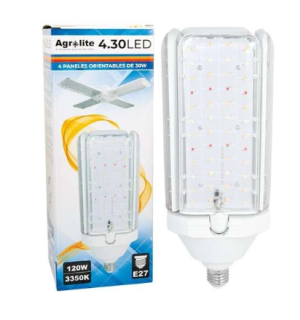Żarówka LED Grow Light Agrolite 430 E27 120W – Full Spectrum z Ruchomymi Panelami-- nowość, zamiennik lampy CFL! pokrycie 60x60cm
