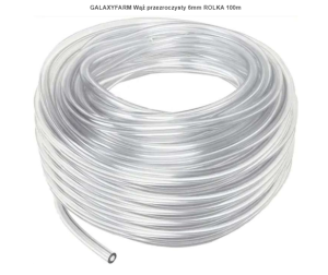 GALAXYFARM Wąż przezroczysty 6mm ROLKA 1 m z rolki