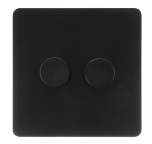 VERTICANA® WALL DIMMER 2-WAY BLACK - czarny ściemniacz ścienny, podwójny