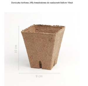 Doniczka torfowa Jiffy kwadratowa do sadzonek 8x8cm 10szt
