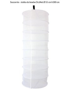 Suszarnia - siatka do boxów DryNet Ø 55 cm h180 cm do ziół, grzybów