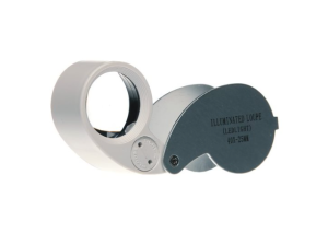 LUPA KIESZONKOWA Z PODWÓJNĄ DIODĄ LED, POWIĘKSZENIE 40x, SOCZEWKA fi:25mm, mikroskop VF