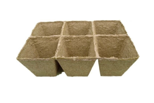 Doniczka kwadratowa / taca torfowa 6x Jiffy kwadratowa 8x8x8cm 1szt