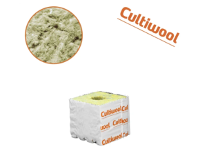 Cultiwool kostka uprawowa z wełny mineralnej 10x10x9,8cm Ø 38mm
