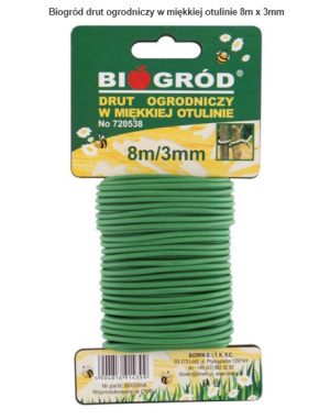 Biogród drut ogrodniczy w miękkiej otulinie 8m x 3mm