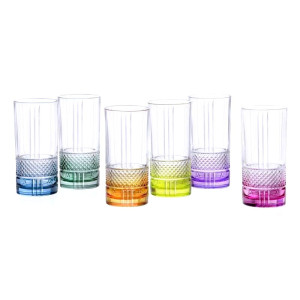 Zestaw szklanek wysokich 370 ml 6 szt BRILLANTE COLOR RCR