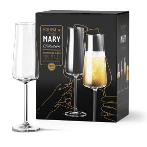 Zestaw 6 kieliszków do szampana 210 ml Mary Bohemia Prestige