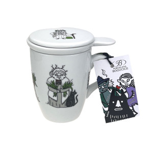 Kubek porcelanowy z zaparzaczem HEKSA Bogucice 300 ml