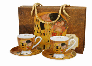 2 Filiżanki espresso KISS CLASSIC inspired by KLIMT - Golden Line