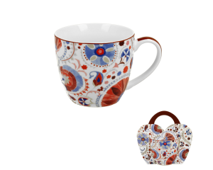 Kubek w "koszyczku" 460 ml NARESH RED