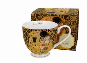 Duo Kubek na stopce KISS BROWN inspired by KLIMT - Golden Line