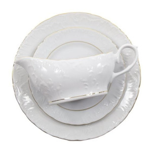 Ćmielów Rococo serwis obiadowy 6/25 3604 Złota linia