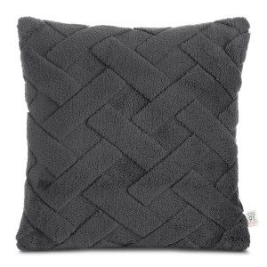 Poszewka z mikrofibry miękka puszysta CARO 45x45 Stalowy