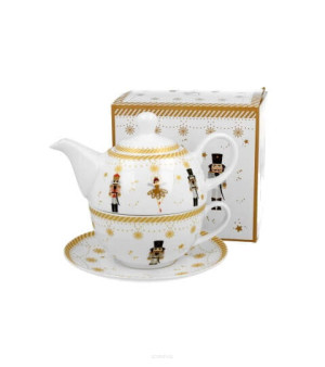 Filiżanka z dzbankiem I spodkiem Tea for one CHRISTMAS BALLERI